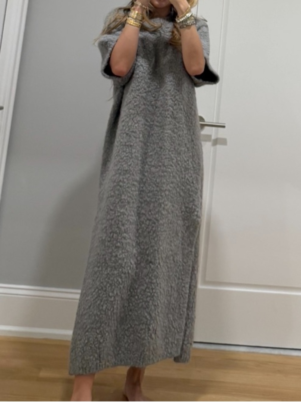 Paper Moon - ONE SIZE- Korean Brand from The Frankie Shop - Gray Knit Midi Dress - Picture 3 of 4